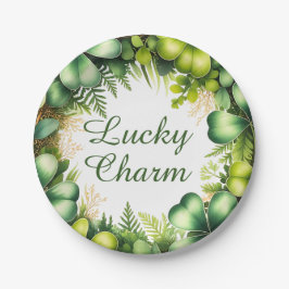 Plato De Papel Lucky Charm Shamrock Wreath Paper Plates