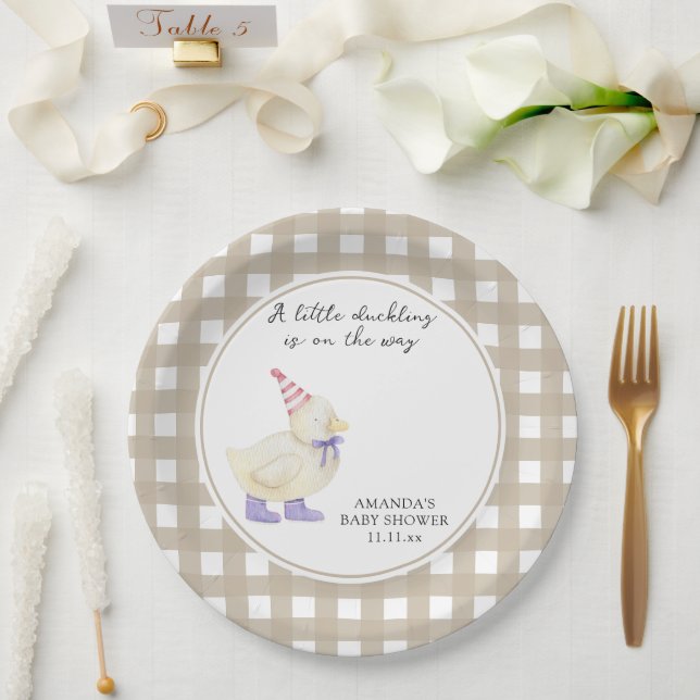 Plato De Papel Lucky Duckling Baby Shower (Boda)