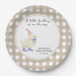 Plato De Papel Lucky Duckling Baby Shower