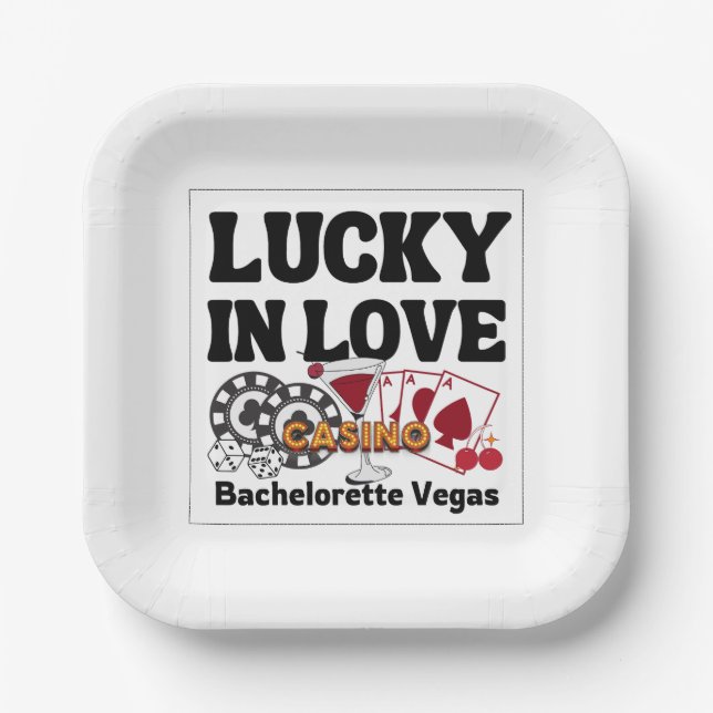 Plato De Papel Lucky In Love Vegas Bachelorette (Anverso)