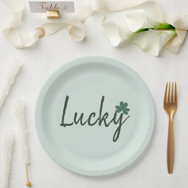Plato De Papel Lucky Irish Shamrock St Patricks Day (Boda)