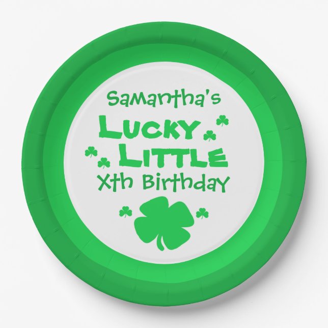 Plato De Papel Lucky Little Birday (Anverso)