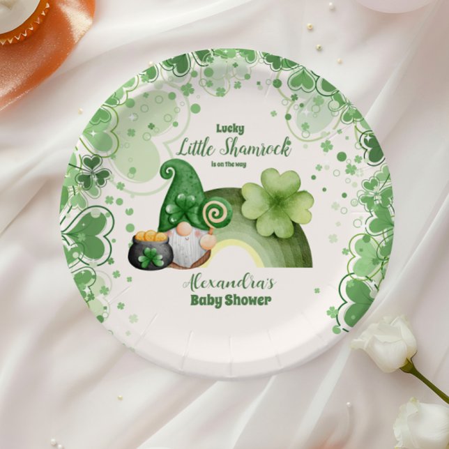 Plato De Papel Lucky Little Shamrock Baby Shower (Subido por el creador)