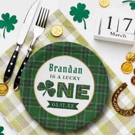 Plato De Papel Lucky Little Shamrock primer Fiesta de cumpleaños