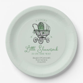 Plato De Papel Lucky Little Shamrock St Patrics Baby Shower