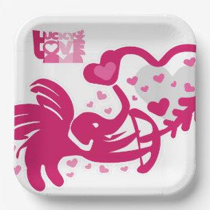 PLATO DE PAPEL LUCKY LOVE ELEPHANT CUPID ELEPHANT BY MASANSER