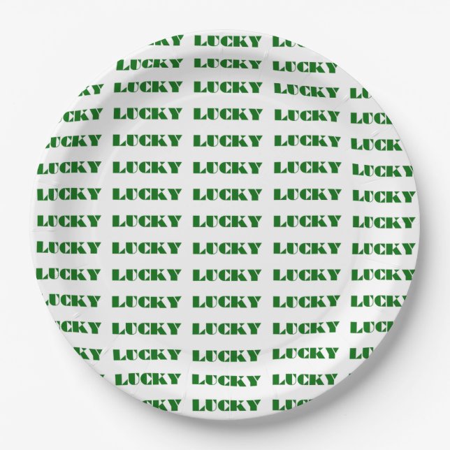 Plato De Papel Lucky Lucky Lucky Paper Plates (Anverso)