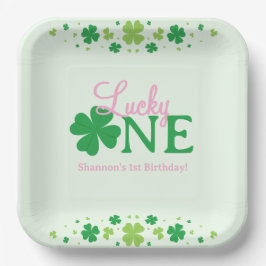 Plato De Papel Lucky One First 1st Birthday Party