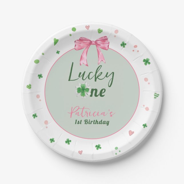 Plato De Papel Lucky One St Patrick Girl Birthday (Anverso)