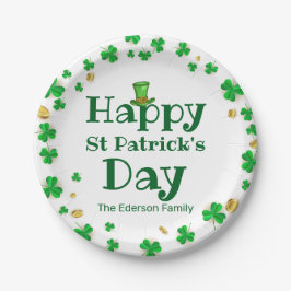 Plato De Papel Lucky Shamrock St. Patrick's Day Paper Plates
