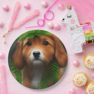 Plato De Papel Lucy El Labrador Puppy,