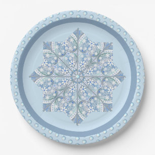 Plato De Papel Lugar cerámico Azul claro