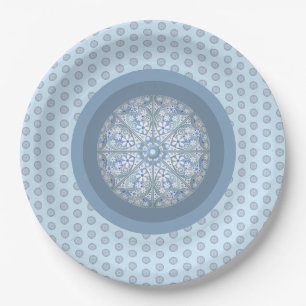 Plato De Papel Lugar cerámico Azul claro