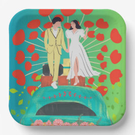 Plato De Papel lugar de la fiesta de bodas