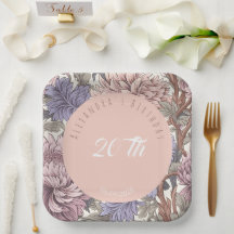 Lujo moderno y elegante cumpleaños floral