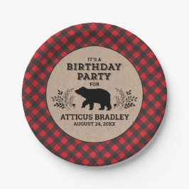 Plato De Papel Lumberjack Birthday Party Plate