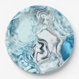 Plato De Papel Luminancia azul