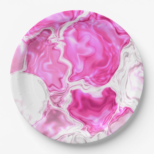 Plato De Papel Luminosidad rosa (Anverso)