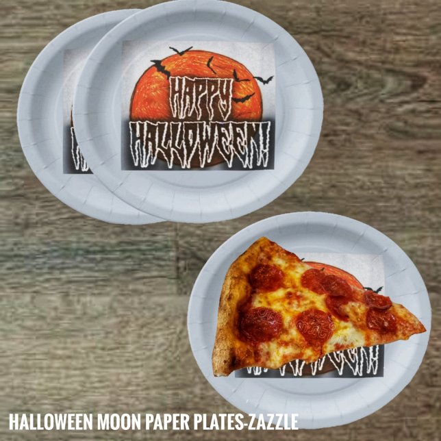Plato De Papel Luna de Halloween (Subido por el creador)