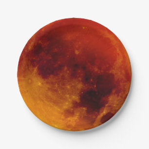 Plato De Papel Luna de Sangre Azul
