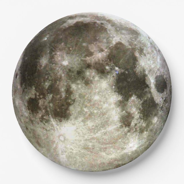 Plato De Papel Luna Llena (Anverso)