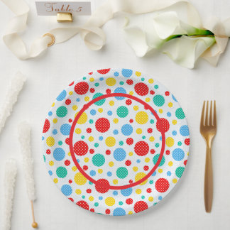 Plato De Papel Lunares Coloridos 