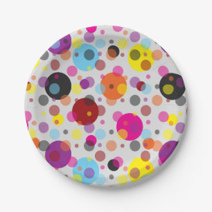 Plato De Papel Lunares Coloridos