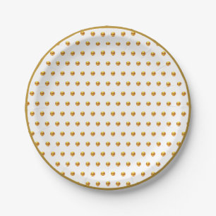 Plato De Papel Lunares Dorados Elegantes