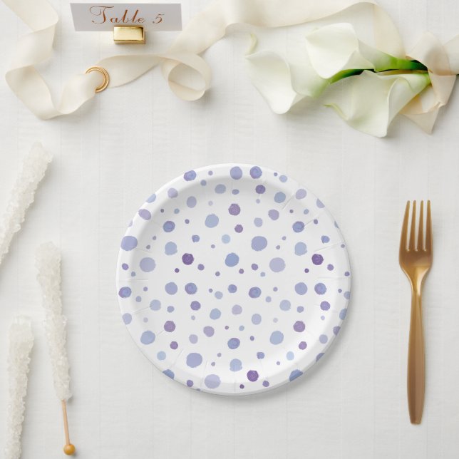 Plato De Papel lunares pintados a mano (Boda)
