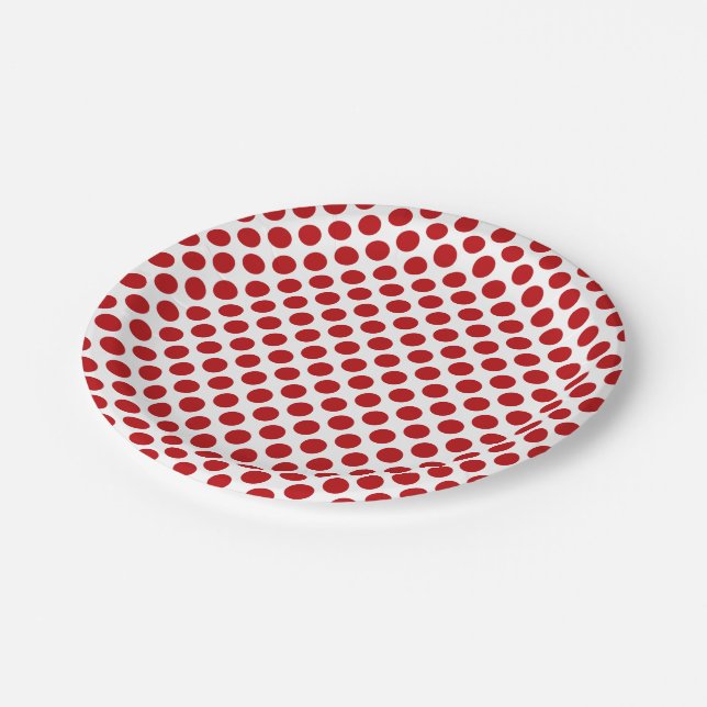 Plato De Papel Lunares Rojos (Angular)