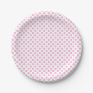 Plato De Papel Lunares rosados con el fondo adaptable