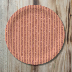 Plato De Papel Lunares Verticales Modernos de Naranja Mango con B
