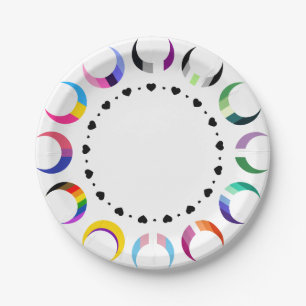 Plato De Papel Lunas de Orgullo Creciente y placas de papel para
