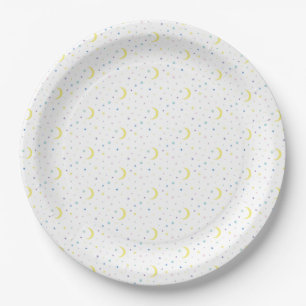 Plato De Papel Lunas y estrellas.