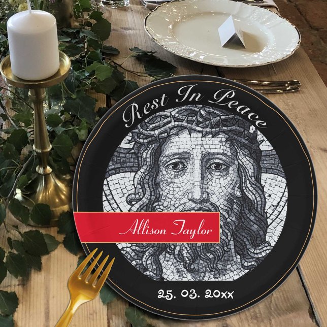 Plato De Papel Luto por Jesucristo / Memorial, Funeral (Subido por el creador)
