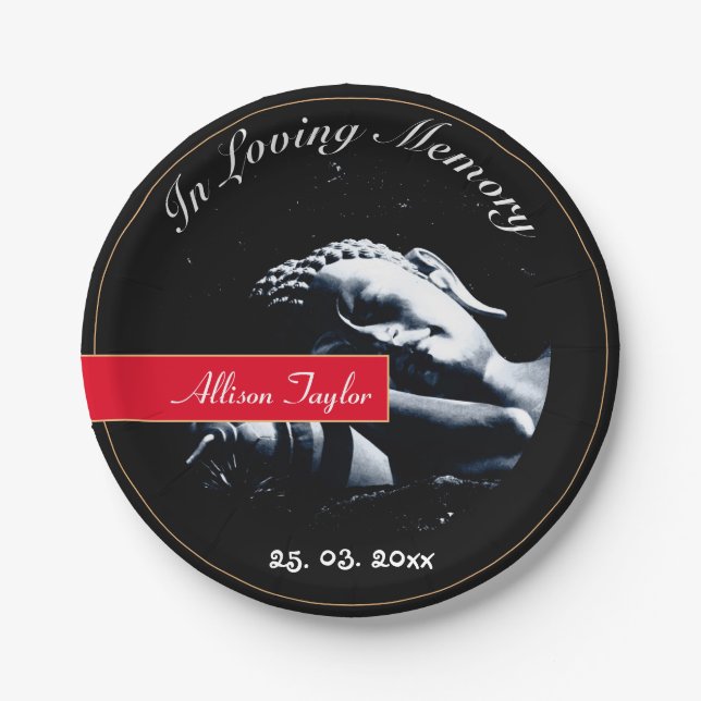 Plato De Papel Luto y bendiciones de Buda / Monumento conmemorati (Anverso)