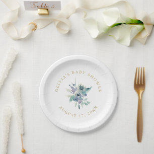 Plato De Papel Luxe Floral Baby Shower