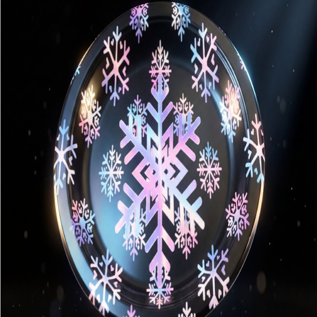 Plato De Papel Luxury Holographic Snowflake Christmas Collection  (Subido por el creador)