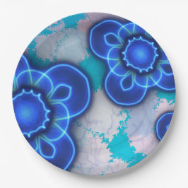 Plato De Papel Luz azul