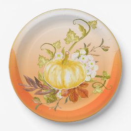 Plato De Papel luz de calabaza