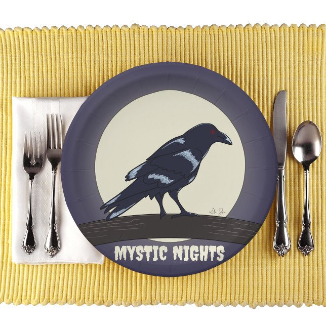 Plato De Papel Luz de luna nocturna oscura Malévola Placa de pape (Subido por el creador)