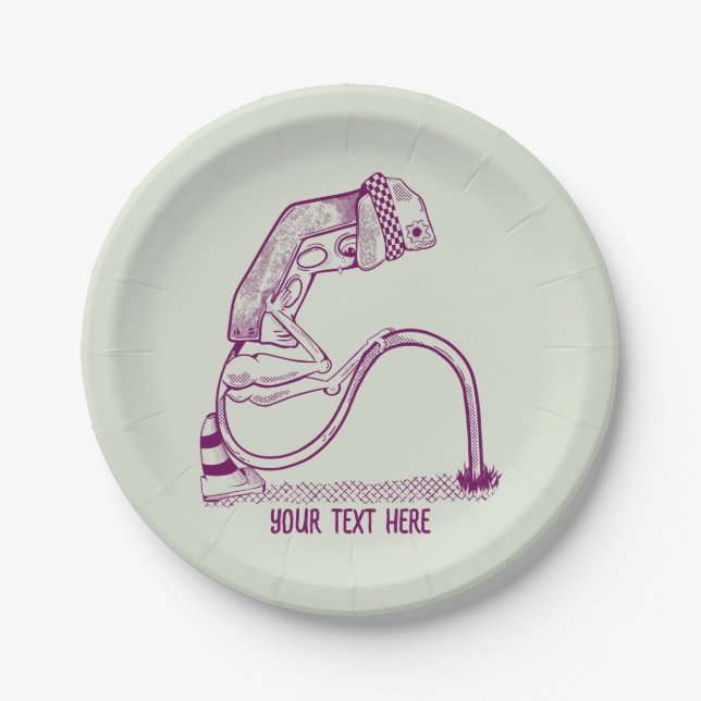 Plato De Papel Luz de tráfico deprimida (Anverso)