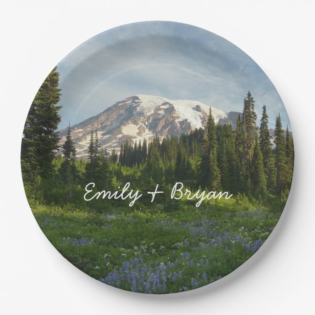 Plato De Papel Luz matutina del Monte Rainier (Anverso)