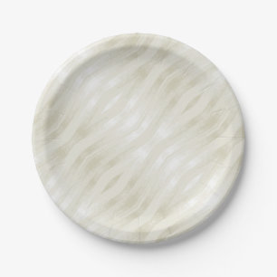 Plato De Papel Luz noble texturizada beige y blanco