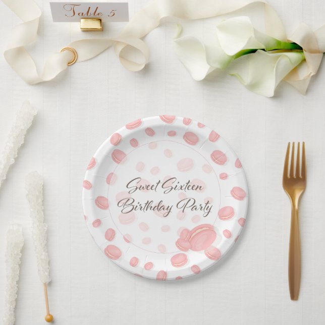 Plato De Papel Macaron Birthday (Boda)