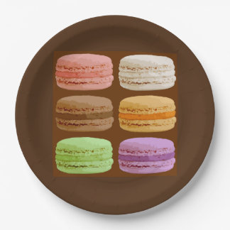 Plato De Papel Macarones franceses, láminas de cerámica de pastos