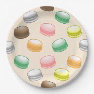Plato De Papel Macarons Fiesta de Dulces 16