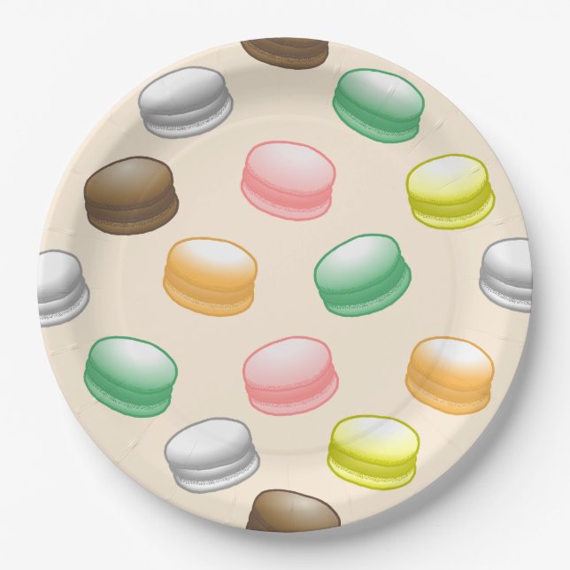 Plato De Papel Macarons Fiesta de Dulces 16 (Anverso)