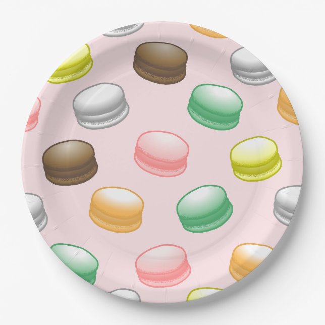 Plato De Papel Macarons Sweet 16 Fiesta (Anverso)
