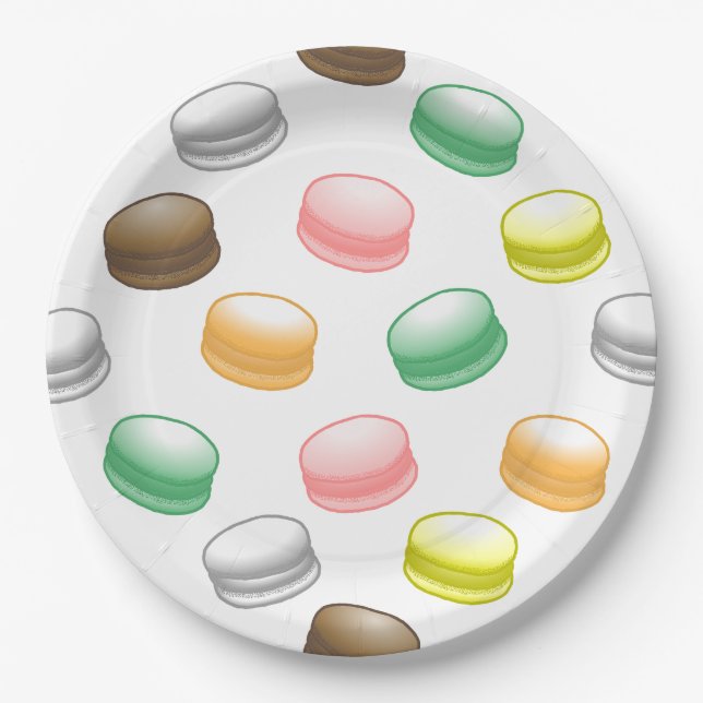 Plato De Papel Macarons Sweet 16 Fiesta (Anverso)
